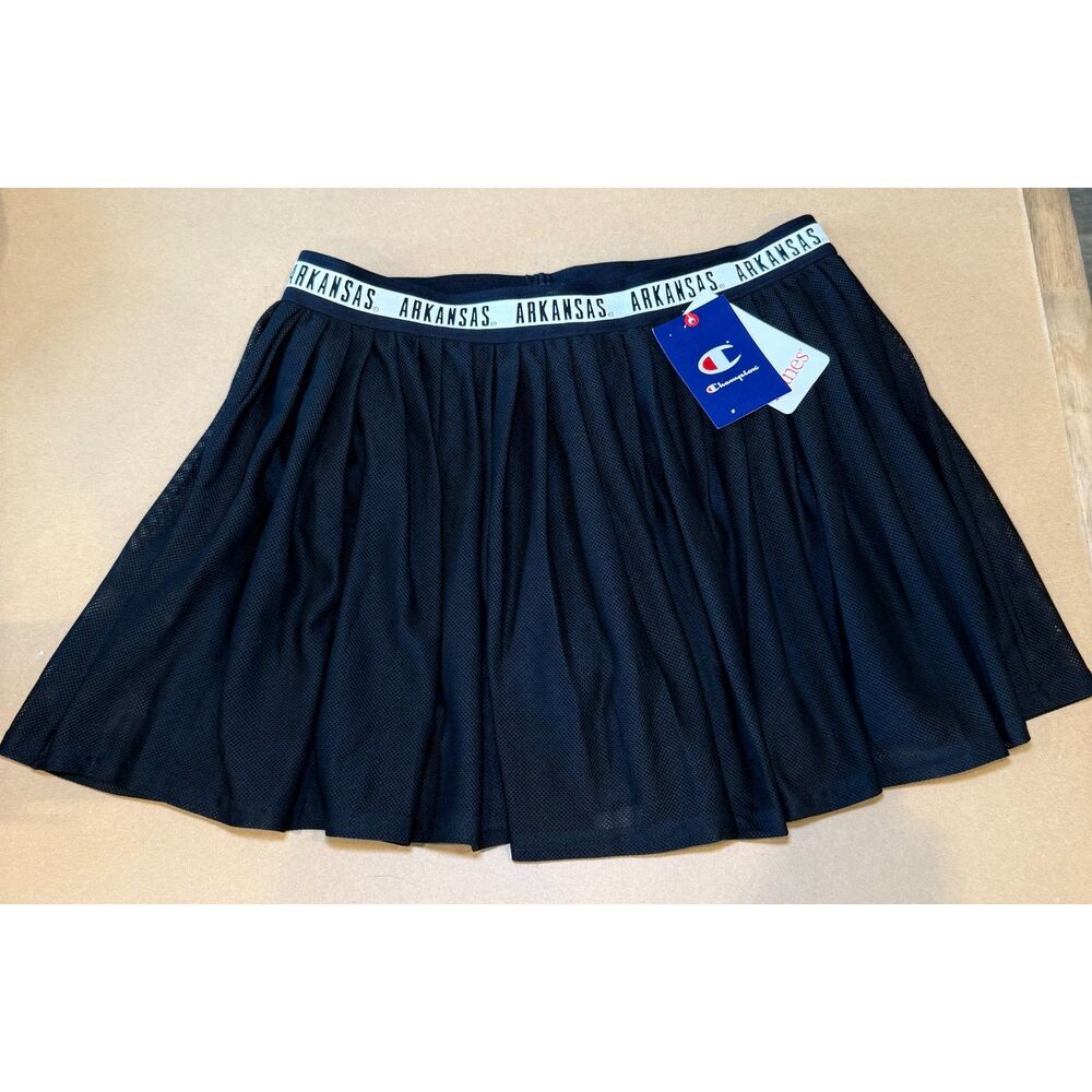 Champion NWT XL Arkansas Razorbacks NCAA‎ Black Mesh Tennis Golf Skort SEC